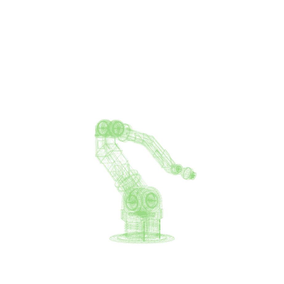 robot arm as a wireframe